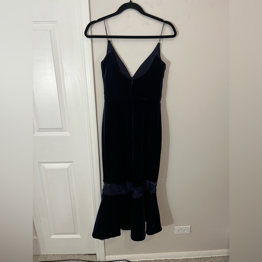 NICHOLAS Navy Velvet Bra Dress,size 4 - Picture 6 of 10